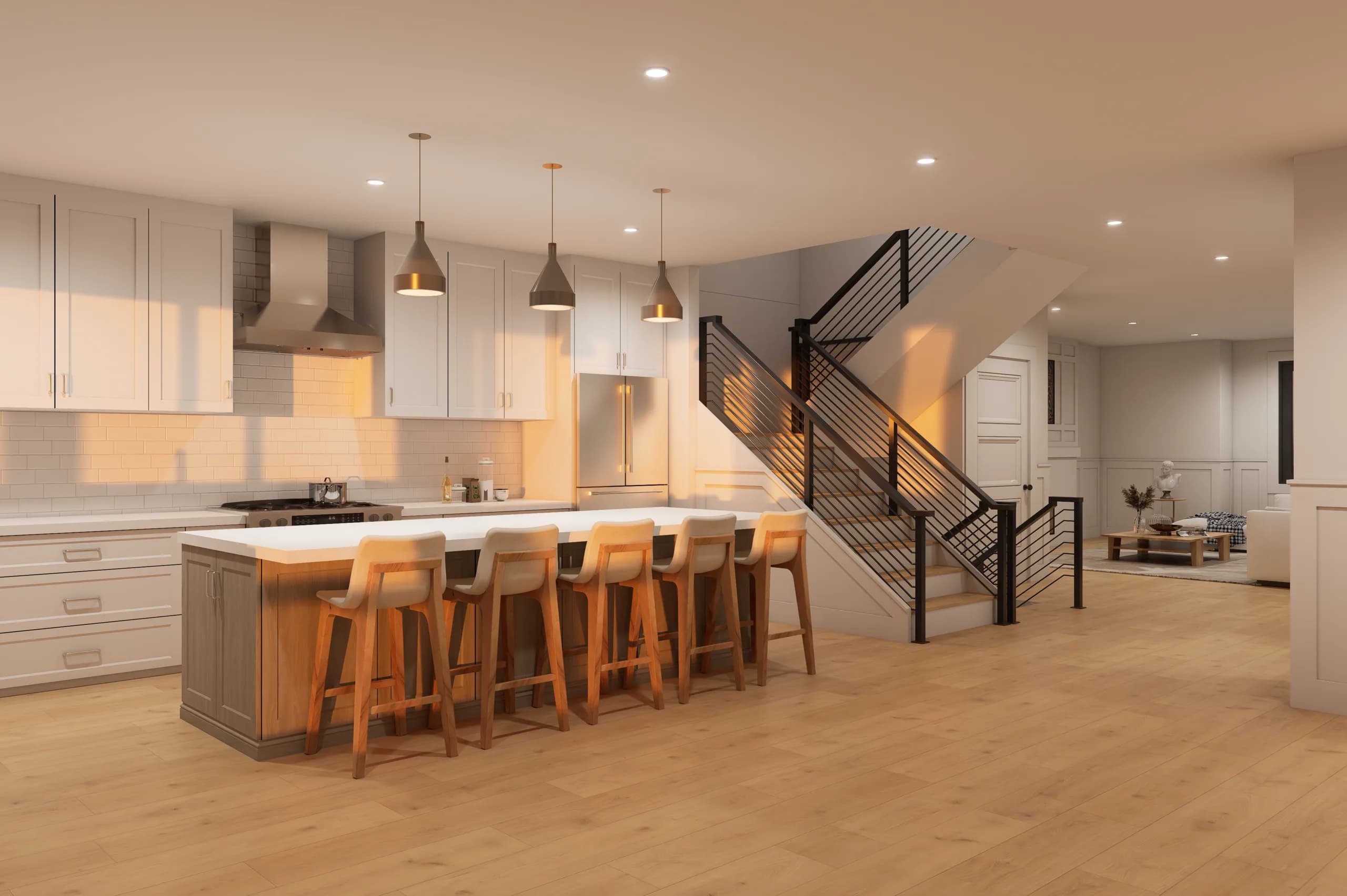First-floor living space of a Sunset Point townhome